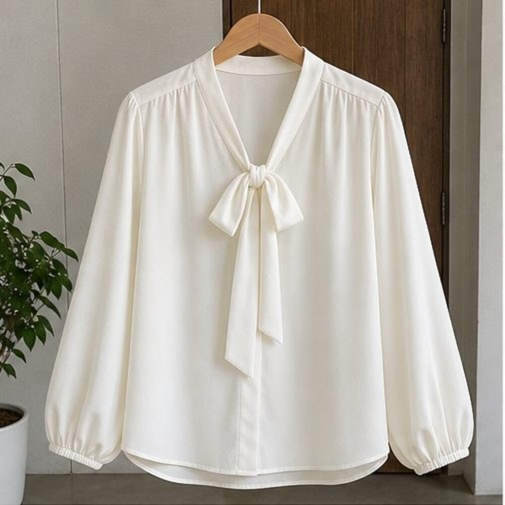 Blush Tie Neck Blouse